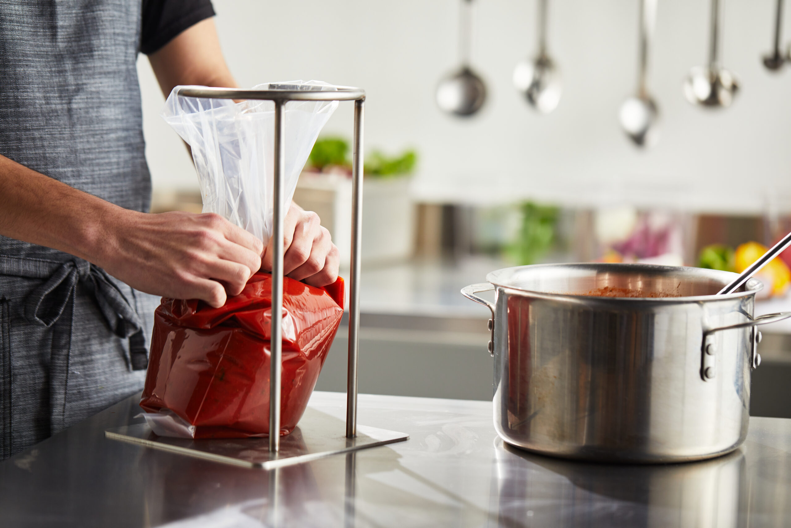 Group of Cook Chill bags with various food items.